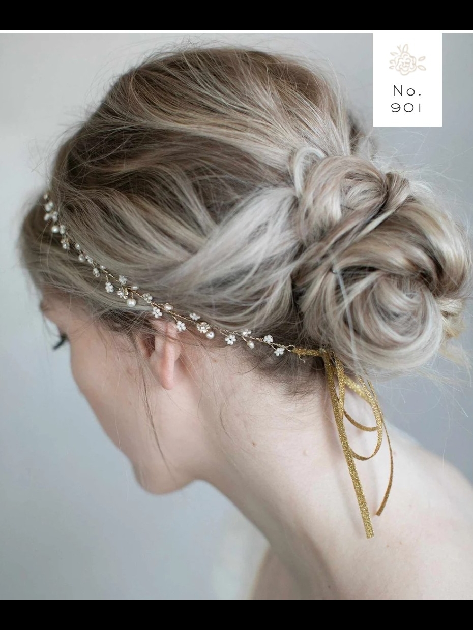 Twigs & Honey Silver Pearl Hair Vine By Myra Callan — image 3 of 5